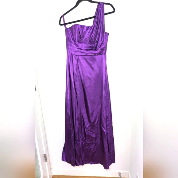 Fashion Finland One Shoulder Purple Long Maxi Dress Sz S Lined Prom Wedding Y2K - Picture 1 of 10